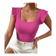 Blusa Cuello Redondo Mangas Volátiles