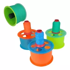 Carretilha 15 Cm Plastico Pipa Com Linha Colorida Infantil P