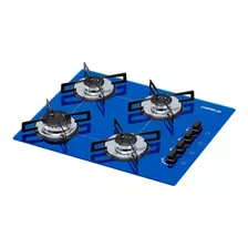 Fogão Cooktop 4 Bocas Azul A Gás Ultra Chamalux