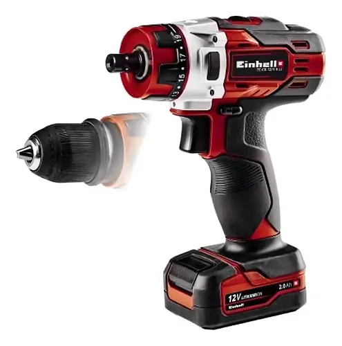 Kit Taladro Inalámbrico Einhell Te-cd 12/1 X-li 12v 2ah 45 M Color Rojo Frecuencia No Hay 50 Hz/60 Hz
