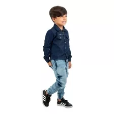 Calça Jogger Jeans Infantil Elastano Juvenil Menino Criança