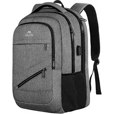 Mochila Viaje Amplia Varios Compartimientos Gris Laptop 17