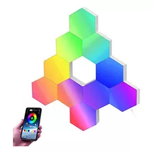 Hexiher Paquete De 10 Paneles De Luz De Pared Led Rgb Hexago