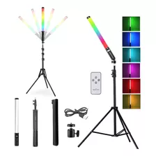 Bastão Fotografia Luz De Led Rgb Com Bateria E Tripé Grande