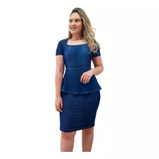 Vestido Feminino Moda Evangélico Jeans Estilo Social 