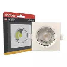 Kit 10 Spot Led Embutir Quadrado 5w Avant Amarelo 3000k