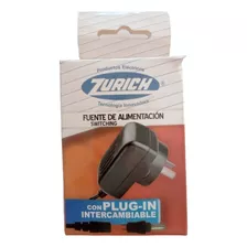 Fuente Switching Zurich 9v-0.5a Plug 5,5x2,1 Intercambiable