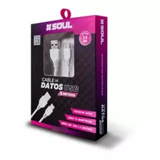 Cable Micro Usb Soul Datos & Carga Rapida | Largo 3 Metros Color Blanco