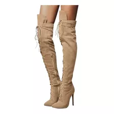 Botas Over Knee Salt Fino Amarração Cano Longo Luxuosa