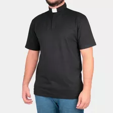 Camisa Para Padre Seminarista Diácono Polo Clerical Preta