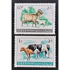Líbano Fauna, Lote 2 Sellos Sc 453-54 1968 Nuevos L18212