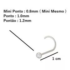 Piercing Nariz Nostril Zircônia Ponto De Luz Mini Prata 925