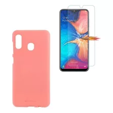 Funda Case Cover Soft Feeling + Mica Vidrio Samsung A20/a30