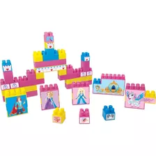 48 Blocos De Montar Infantil Princesa Brinquedo Pedagógico