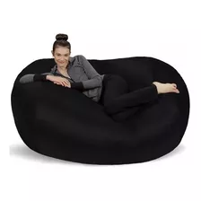 Puff Gigante Sillón Individual Tipo Sofa Negro 121 X 182 Cm