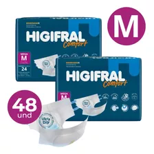 Fralda Geriatrica Descartavel Higifral Comfort M Kit 48und