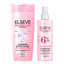 Kit Elseve Glycolic Gloss Sh + Acidificante Loréal Paris