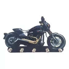 Porta Chaves De Parede Harley Davidson Fxdr Moto Preta Mdf