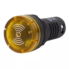 Buzzer 22mm Sonoro Con Led 220vca Naranja