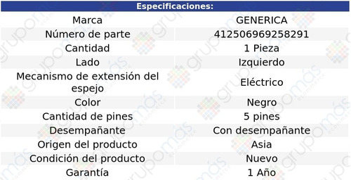 Espejo Izq Elect C/desemp 5 Pines Silhouette 97 Al 04 Foto 2