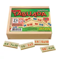 Jogo De Tabuada 54 Peças - Caixa Em Madeira