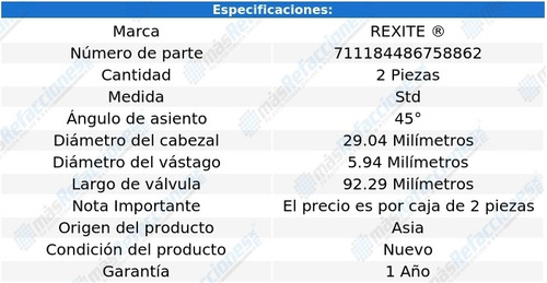 Kit De 2 Vlvulas De Escape Std Astra 4 Cil 2.4l 04-10 Foto 2