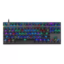 Teclado Rgb Mecanico Gadnic Gamer Pro Rainbow Switch Blue Color Del Teclado Negro Idioma Español Latinoamérica