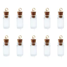 10 Mini Garrafinha Rolha,argola Dourada,1ml,2cm,para Brindes