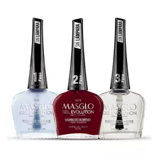 Kit X 3 Esmaltes Masglo Gel Evolution Secado Extra Rapido