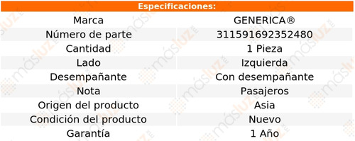 1- Luna Izquierda C/desemp Caddy 2016/2017 Genrica Foto 2