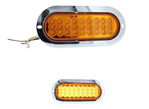 Plafon 27 Led Ovalado Bisel Cromo Alta Baja Estrobo 12-24v F Foto 2