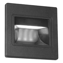 Aplique Pared Embutido Escalera 3w Led Calido Acacia Color Negro