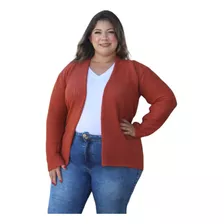 Casaco Plus Size Fang Lisa Sem Botão Trico