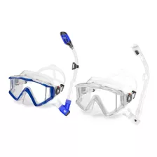 2 Kit's Mergulho Panorâmico Dry Dive Motion Azul/transparent