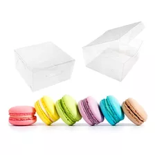 300 Caixas De Acetato 5x5x3 Cm P/ Macarons E Bem Casados