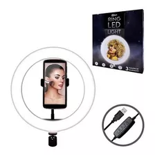 Ring Light Iluminador Luz Led Selfie Sem Tripé Mesa 26cm Usb