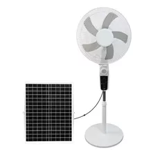 Ventilador Con Panel Solar Recargable Luz Led Control Remoto