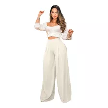 Pantalon De Dama Acampanado Olgado Casual /42