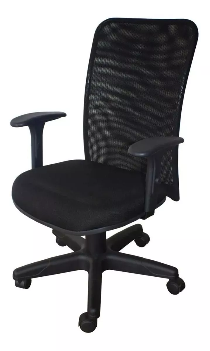 Cadeira De Escritório Ecoflex Ec-4882-c Preta Com Estofado De Tecido