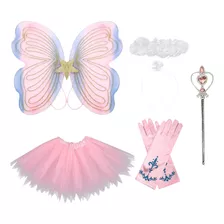 Conjunto De Disfraz De Princesa De Hadas, Alas De Mariposa