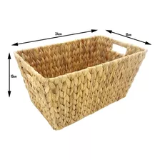 Kit 3 Cestas Organizadora Seagrass 34cm Natural Rústica Yazi Cor Marrom