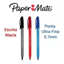 Kit 10 Canetas Paper Mate Kilometrica F 0.7 Ponta Fina Suave Cor Da Tinta Vermelha Cor Do Exterior Translucida