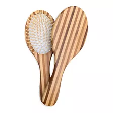 Cepillo De Bambú Para Cabello -(rayas Ovalado)
