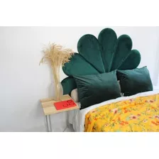 Cabeceira Modulo Petala Casal Luxo Cama Veludo Verde 1,40x70