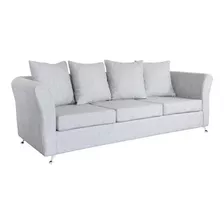 Sofa Sillon 3 Cuerpos Antidesgarro Chenille Pata Cromada