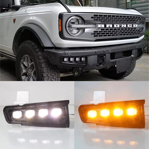 Biseles Led Drl Faro Niebla Para Ford Bronco 2022 2024 Foto 4