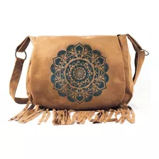 Bolsa Camurça Boho Hippie Etnica Estampada Feminina