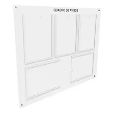 Quadro De Aviso Gestão C/ 5 Displays Acrílico A4 Acm Branco