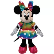 Pelúcia Minnie Mouse Beanie Babies Ty Vestido Colorido Dtc