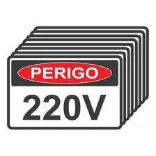 Adesivos Risco Elétrico Perigo 220v Kit Com 10 Unidades